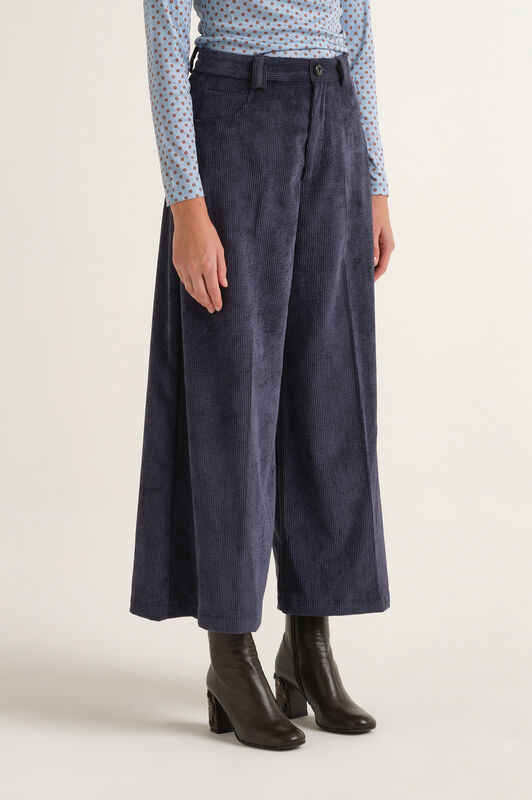 Maliparmi CORDUROY VELVET PANTALON Bleu Marine JH804061060