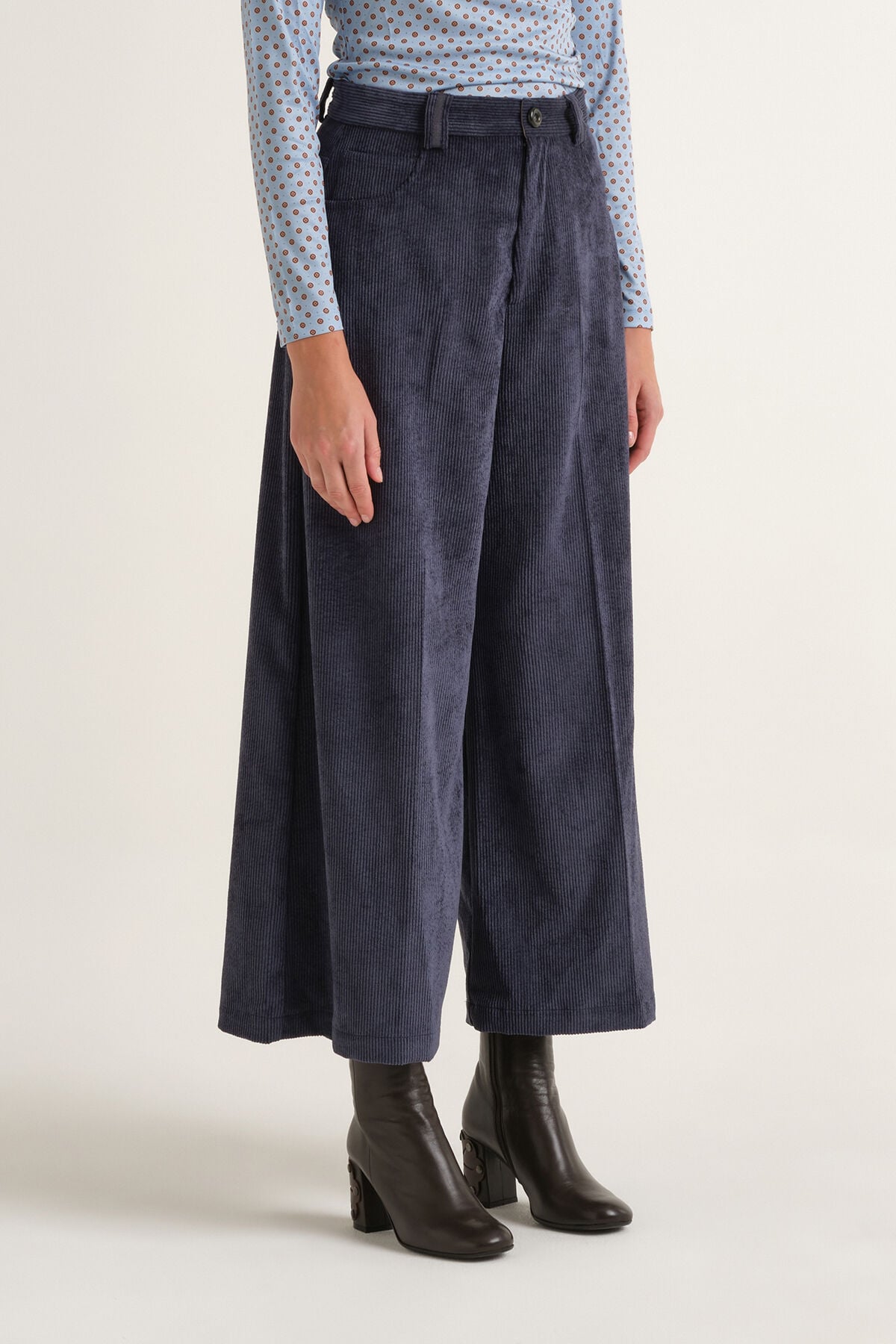 Maliparmi CORDUROY VELVET PANTALON Bleu Marine JH804061060