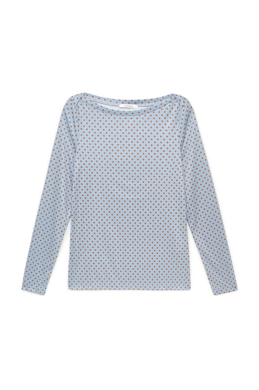 Maliparmi MICRO PRINT JERSEY T-SHIRT Light Blue JK025770654