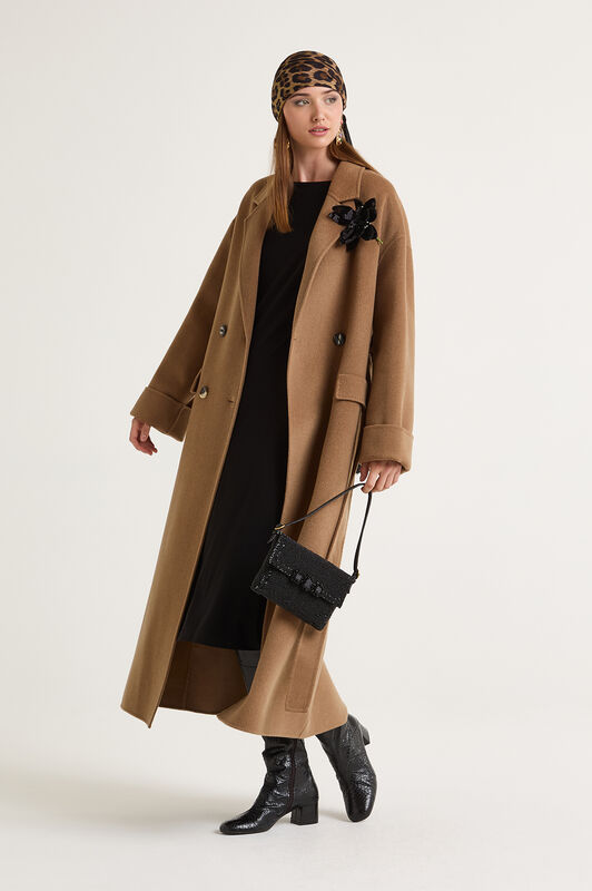 Maliparmi SOFTPURE WOOL OVERCOAT Coffee Cream JB538320290