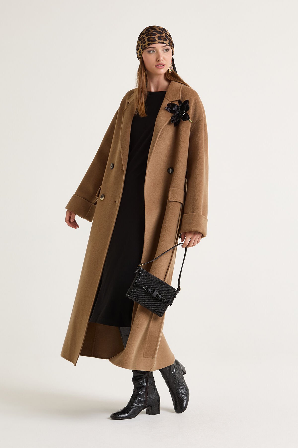 Maliparmi SOFTPURE WOOL OVERCOAT Coffee Cream JB538320290