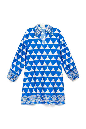 Malìparmi OPTICAL BRODERIE DRESS Blue JF669415216