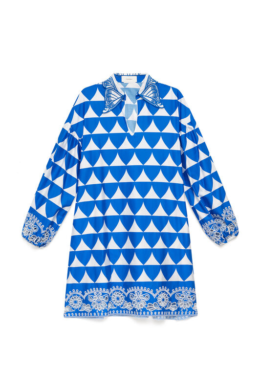 Malìparmi OPTICAL BRODERIE DRESS Blue JF669415216