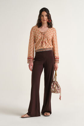 Malìparmi SOFT JERSEY TROUSERS Dark Brown JH753070210