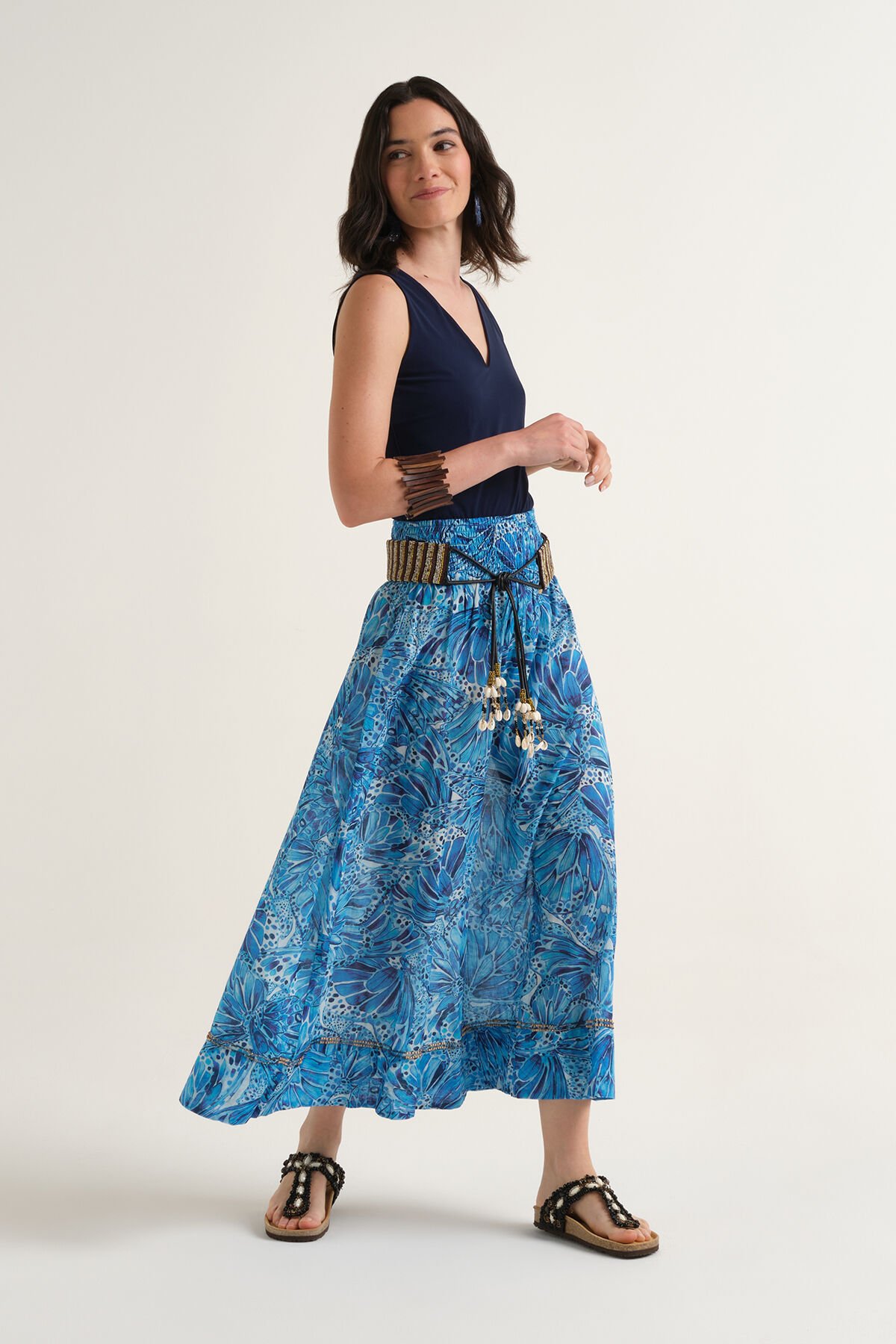 Malìparmi SWEET BUTTERFLY SKIRT Light Blue JG666715217