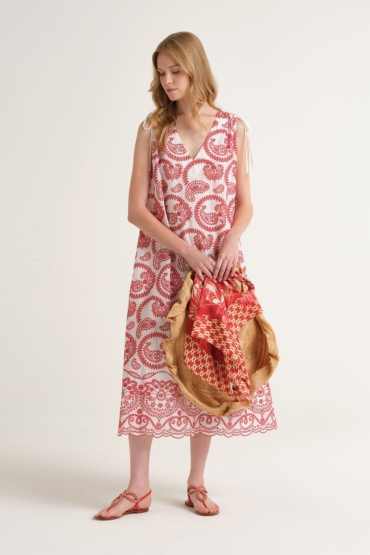 Malìparmi BRODERIE ANGLAISE DRESS Red JF669315218 Malìparmi BRODERIE ANGLAISE DRESS Red JF669315218