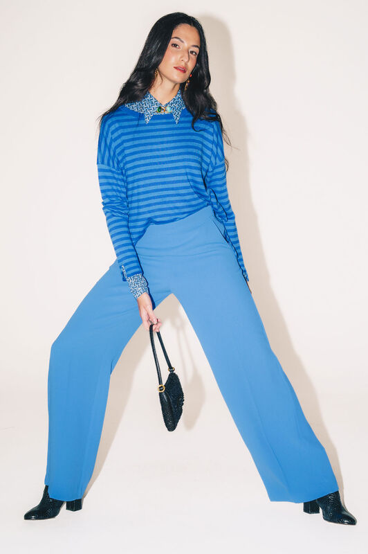 Maliparmi SABLÈ CREPE TROUSERS Electric Blue JH757950166