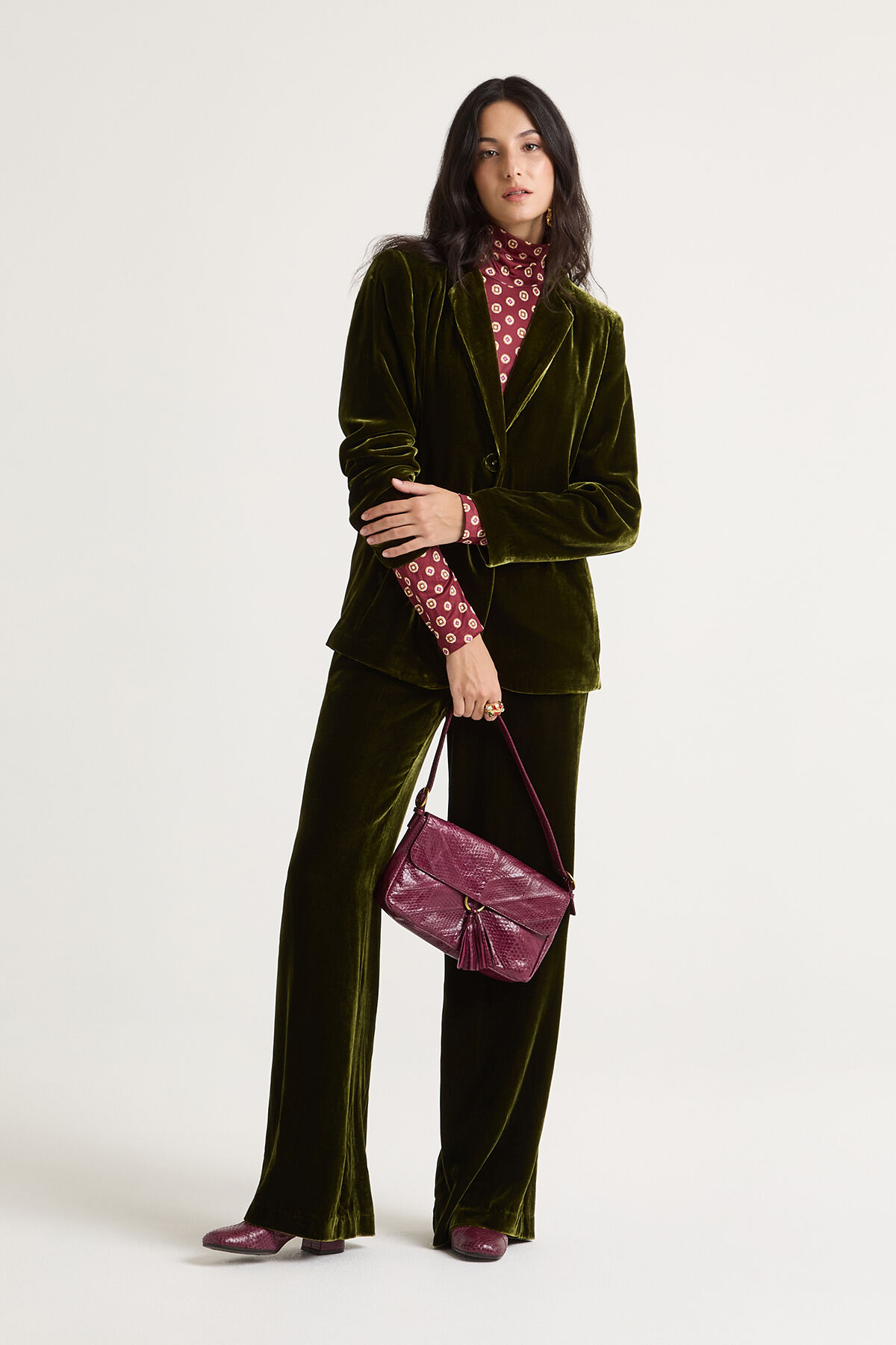 Maliparmi FLUID VELVET JACKET Military Green JD643561026