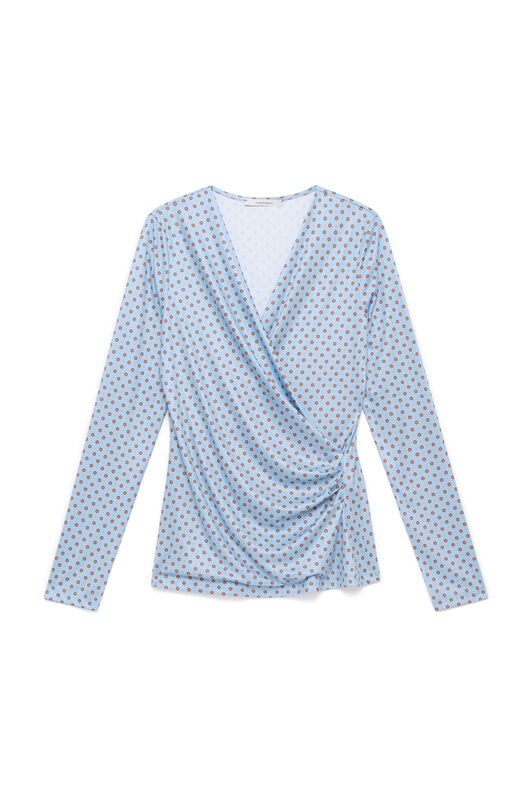 Maliparmi MICRO PRINT JERSEY T-SHIRT Light Blue JK029770654