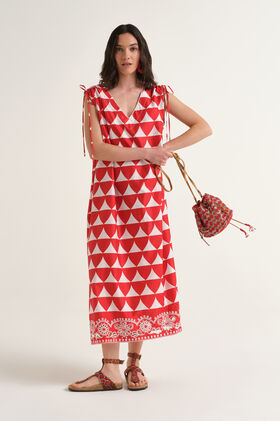 Malìparmi OPTICAL BRODERIE KLEID Rot JF669315216