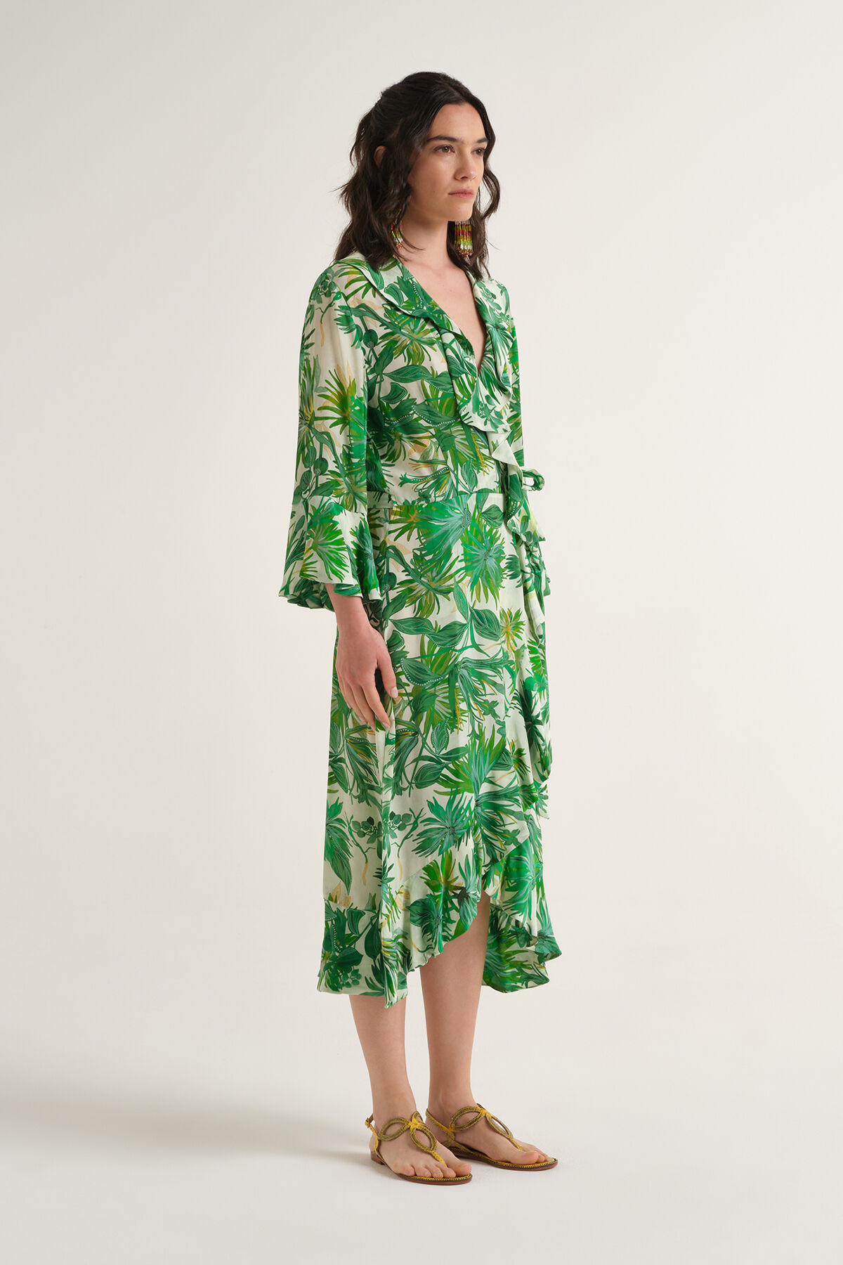 Malìparmi BOTANICAL JUNGLE DRESS Green JF670450663 Malìparmi BOTANICAL JUNGLE DRESS Green JF670450663