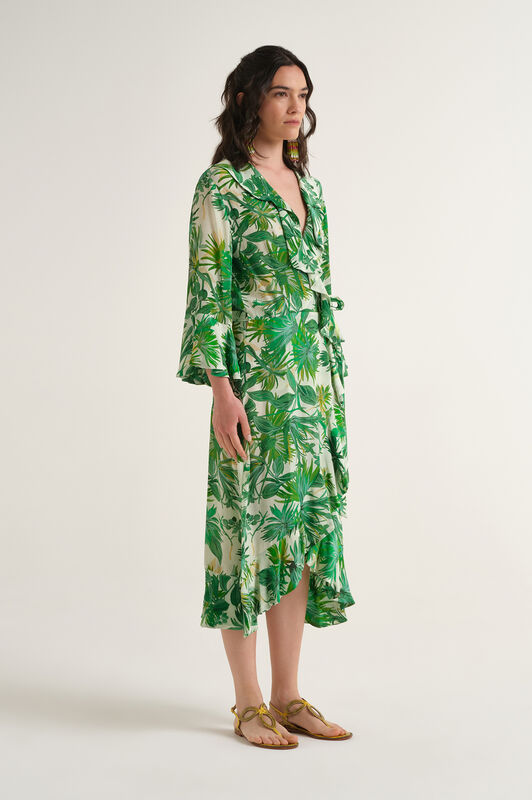 Malìparmi BOTANICAL JUNGLE DRESS Green JF670450663 Malìparmi BOTANICAL JUNGLE DRESS Green JF670450663