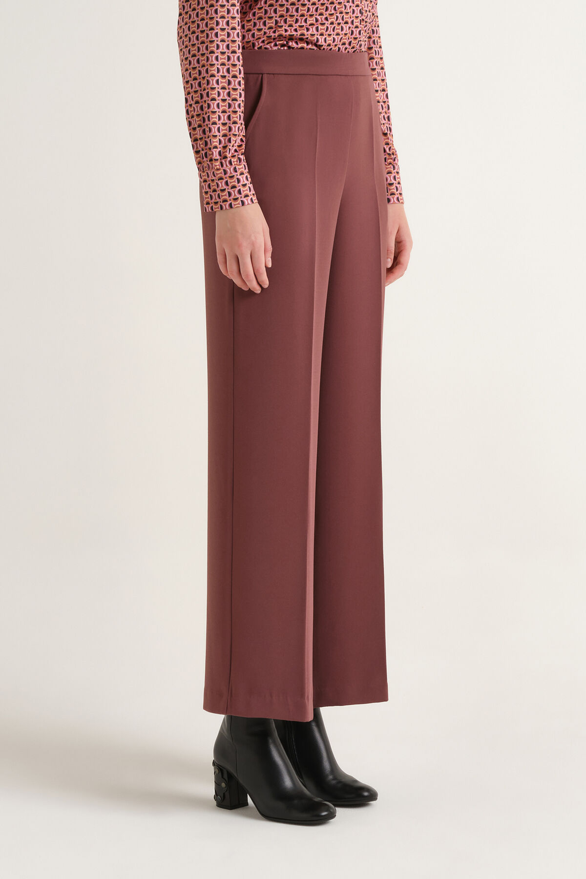 Maliparmi SABLÉ CREPE TROUSER Wine JH757950166 Maliparmi SABLÉ CREPE TROUSER Wine JH757950166