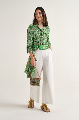 Malìparmi STRETCH COTTON TROUSERS NaturalWhite JH805310212