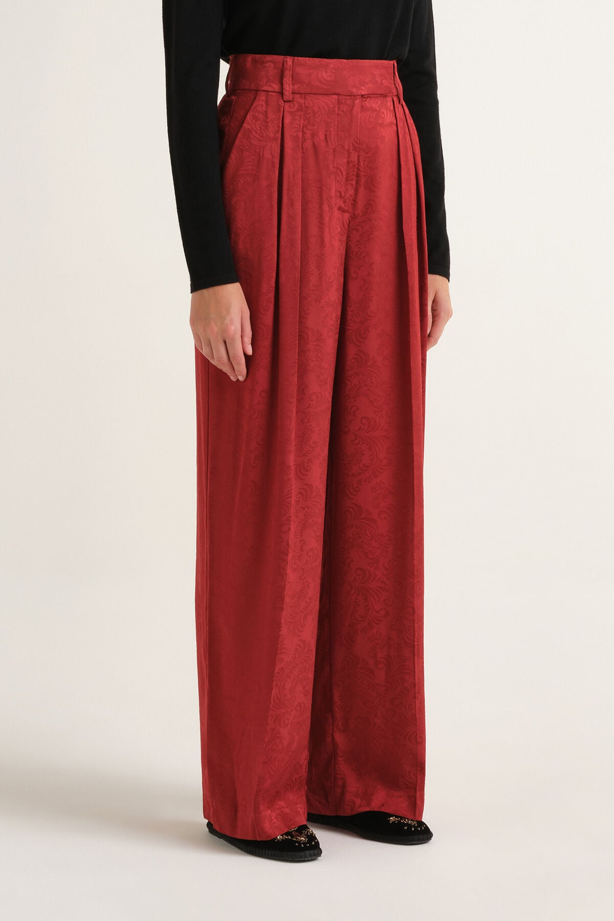 Maliparmi DAMASK JACQUARD TROUSER Dark Orange JH803750684 Maliparmi DAMASK JACQUARD TROUSER Dark Orange JH803750684