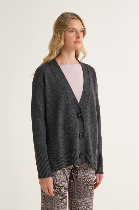 Maliparmi CARDIGAN CASHMERE MERINOS Dark Grey JN371674315