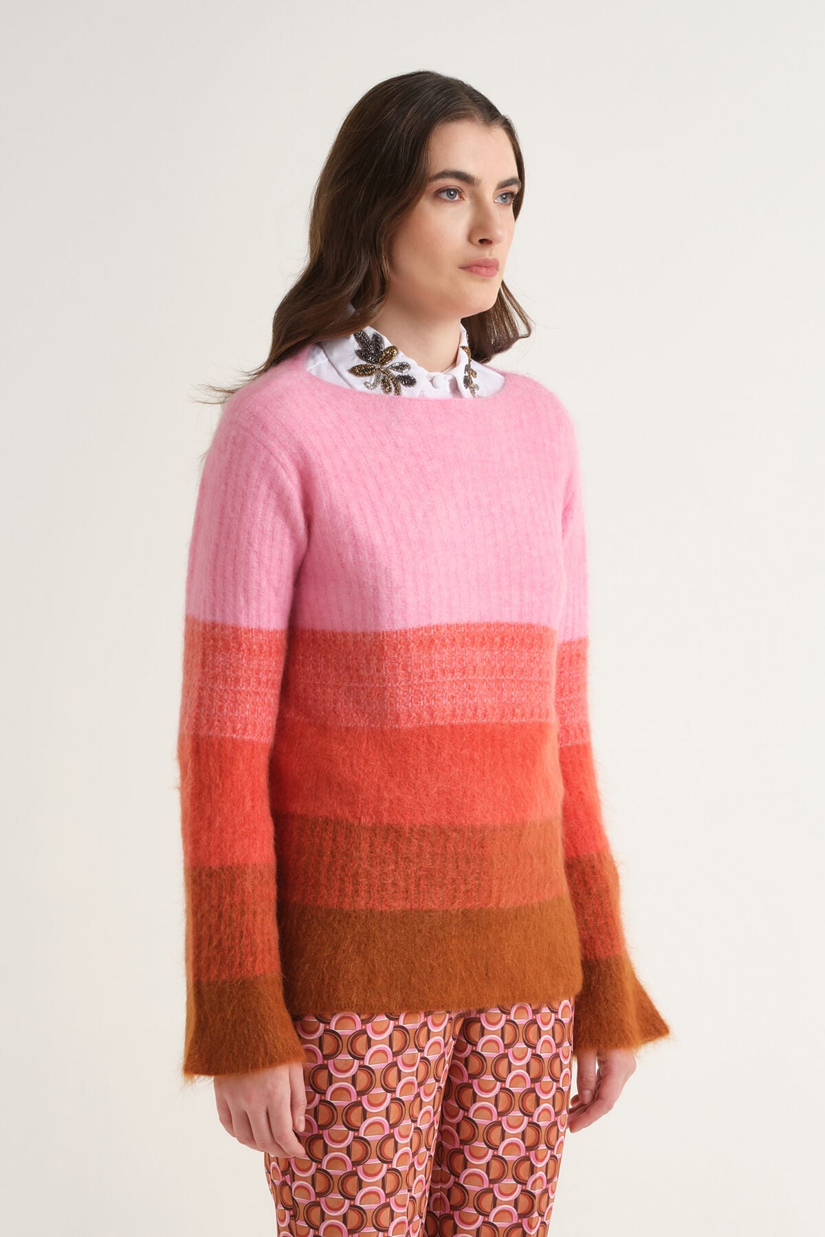 Maliparmi WOOL WINTER SUNSET KNIT Brown JQ513078217 Maliparmi WOOL WINTER SUNSET KNIT Brown JQ513078217