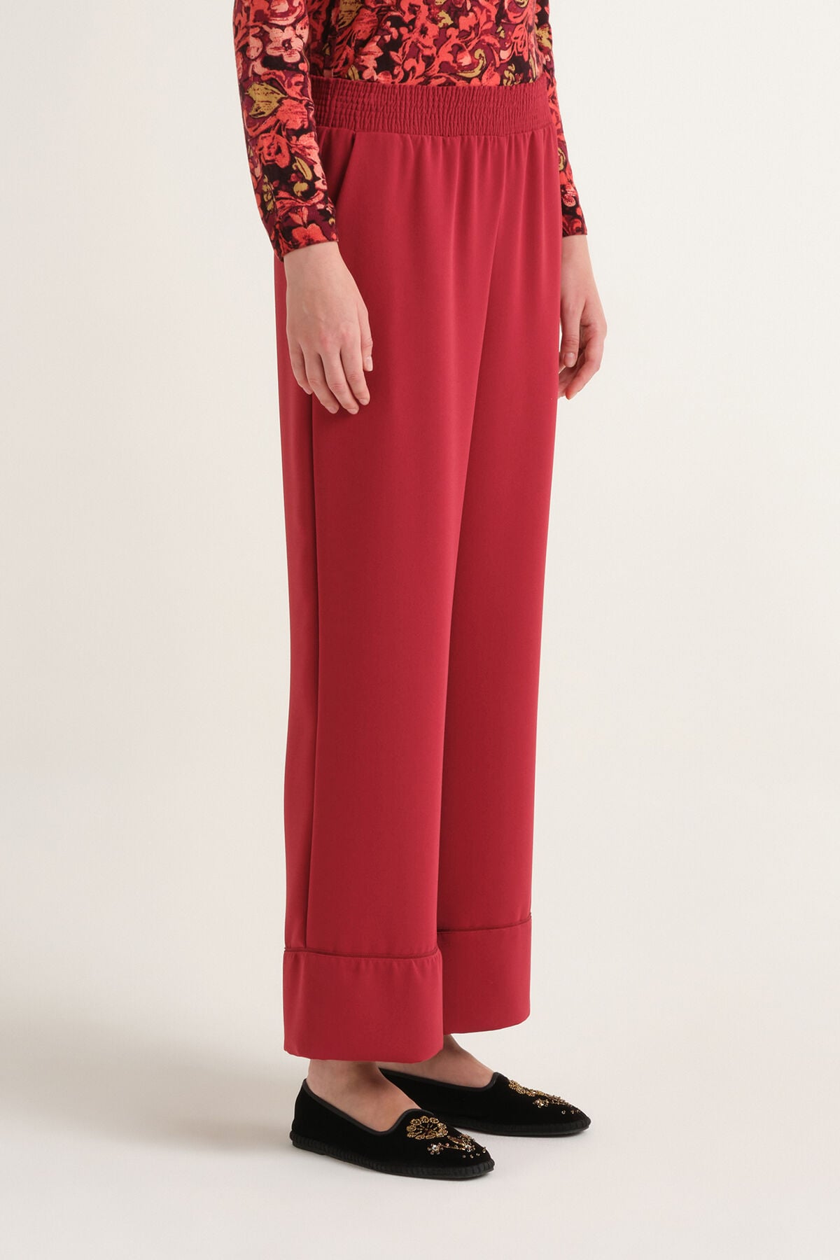 Maliparmi SABLÉ CREPE TROUSER Crimson JH807950166 Maliparmi SABLÉ CREPE TROUSER Crimson JH807950166