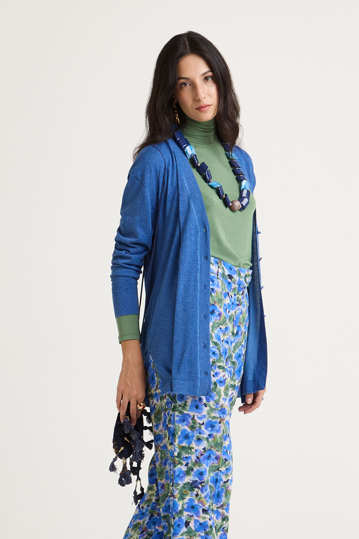 Maliparmi SHINY FLUID LUREX CARDIGAN Cobalt Blue JN368078133