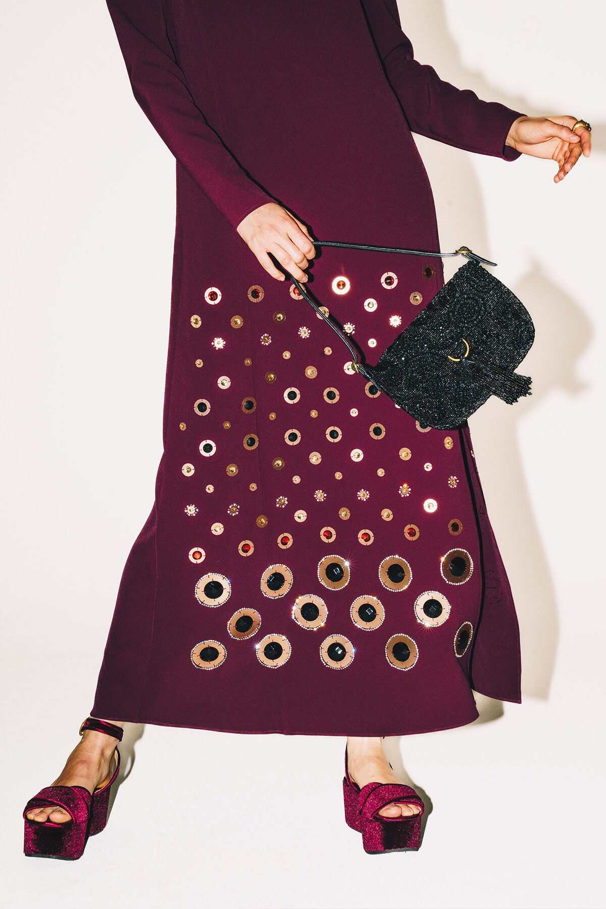 Maliparmi BORSA PICCOLA A SPALLA NOCTURNAL ROSE Nero BF001391245