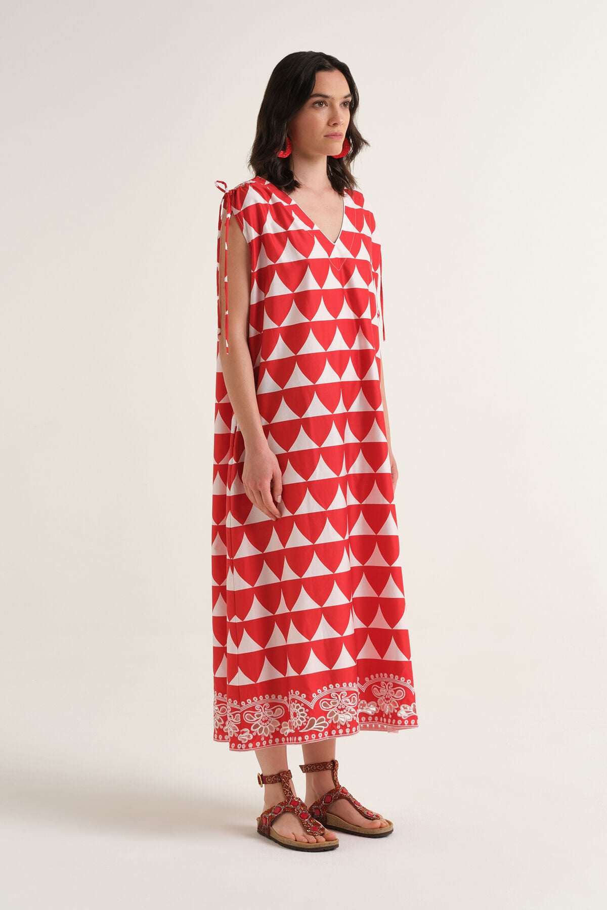 Malìparmi OPTICAL BRODERIE DRESS Red JF669315216