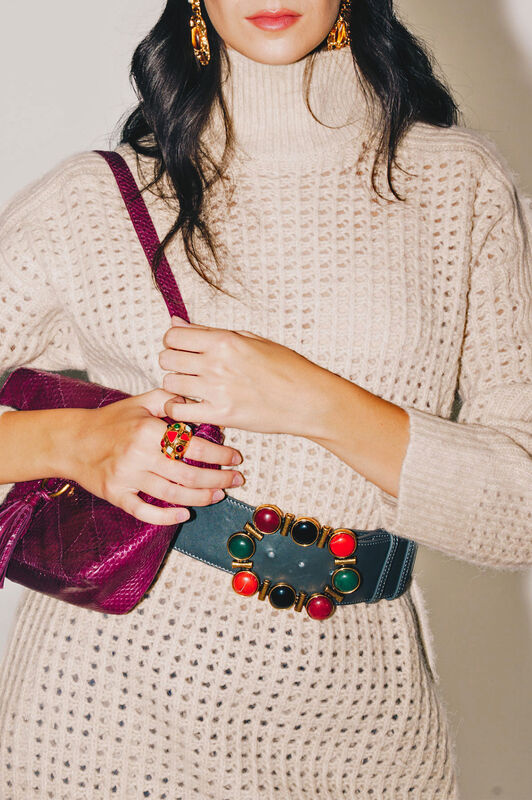 Maliparmi RECYCLE MERINO DRESS Warm Beige JF951178203