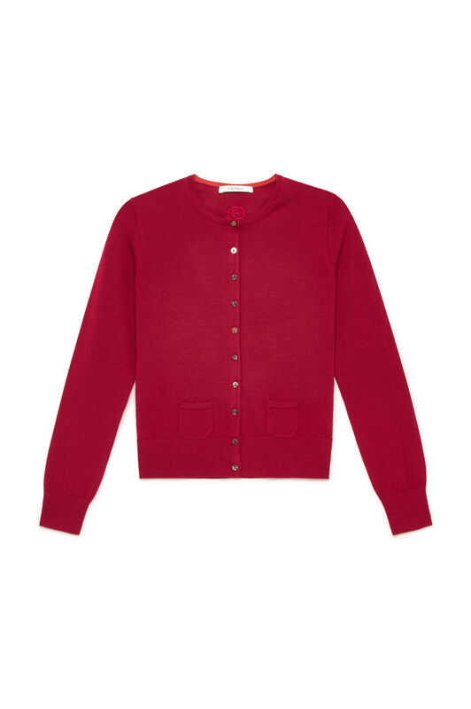 Maliparmi COLOURS OF THE WORLD CARDIGAN Crimson JN228374230 Maliparmi COLOURS OF THE WORLD CARDIGAN Crimson JN228374230