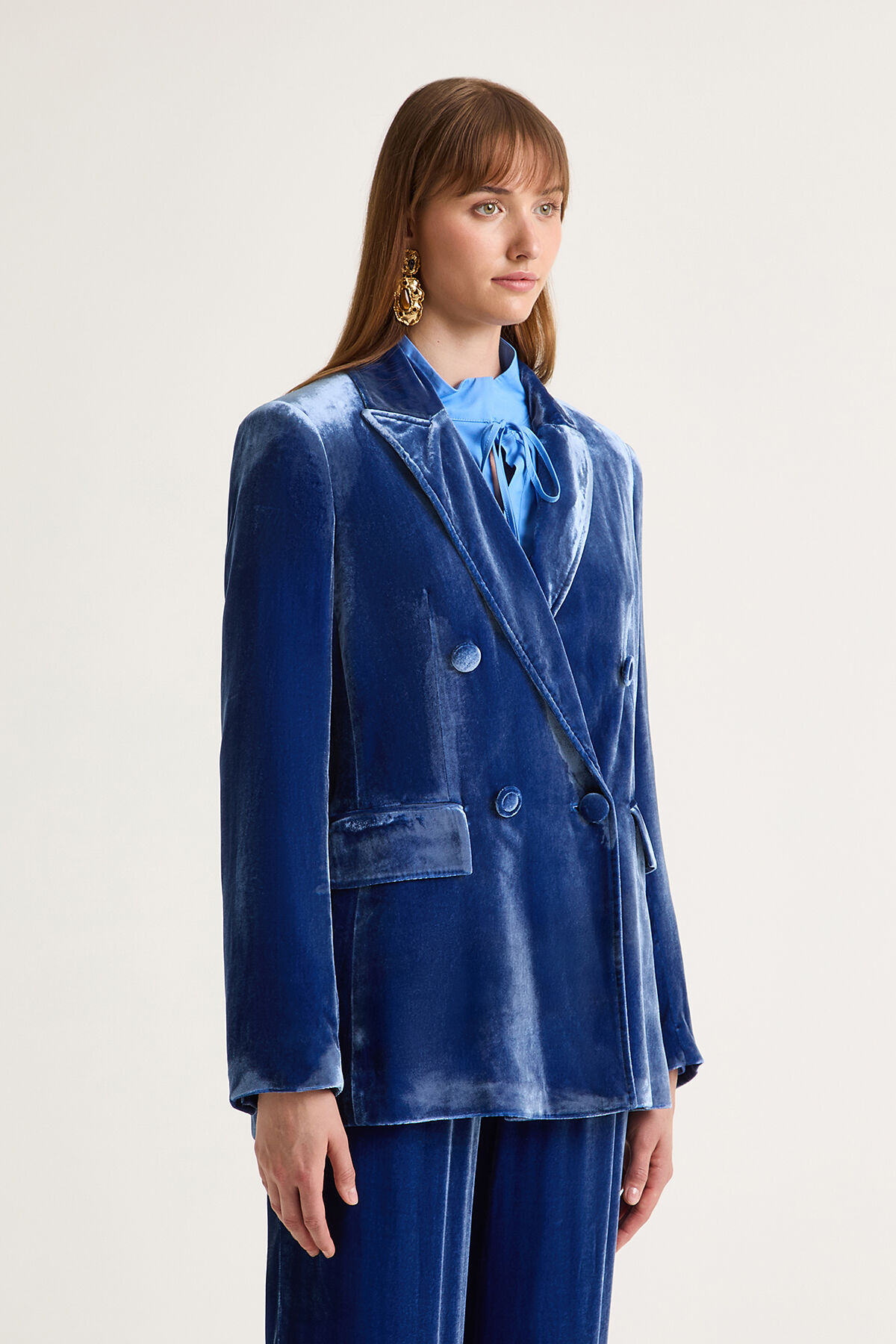Maliparmi FLUID VELVET JACKET Light Bluette JD647061026