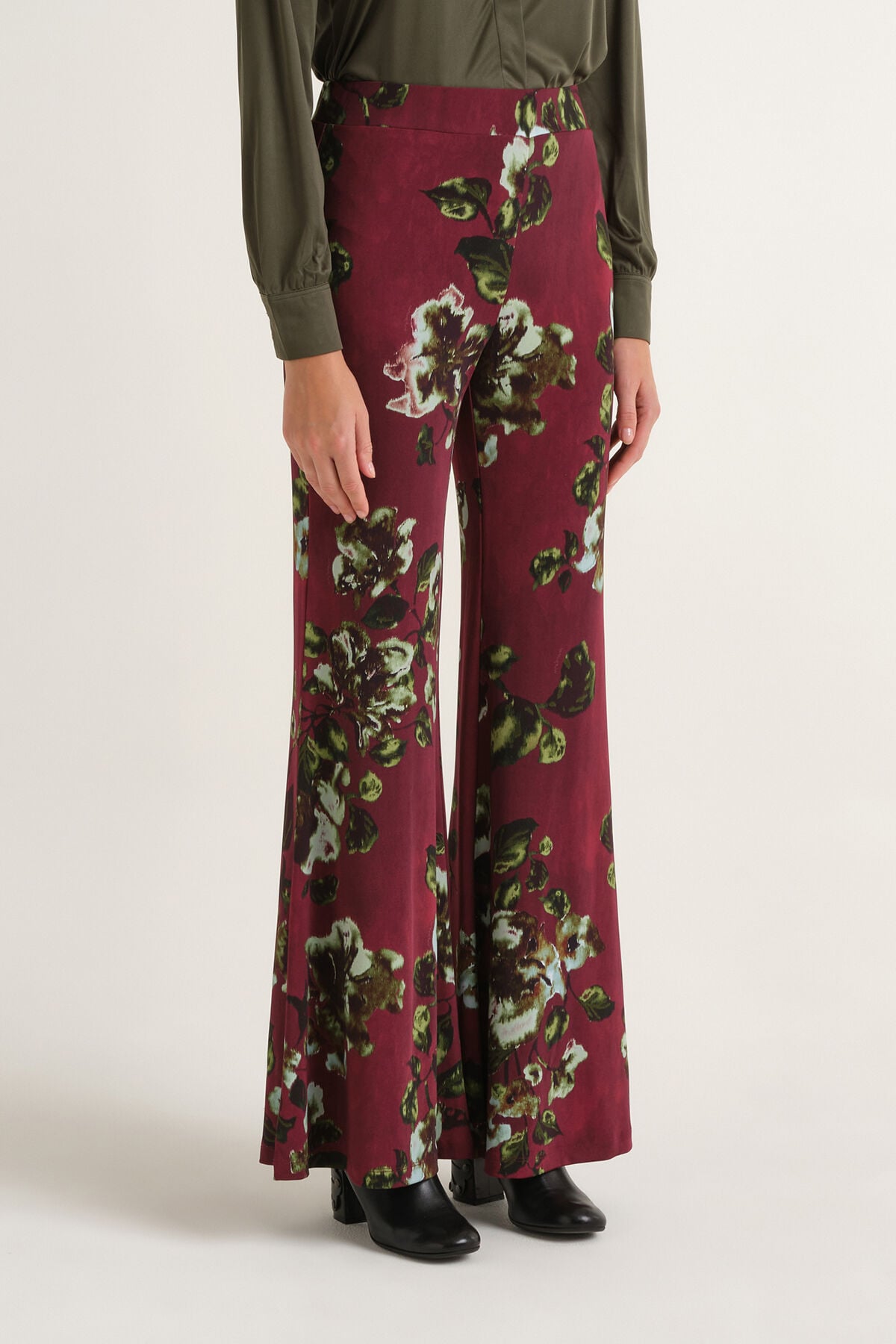 Maliparmi PANTALONE FROSTED BLOSSOM Bordeaux JH751570680 Maliparmi PANTALONE FROSTED BLOSSOM Bordeaux JH751570680