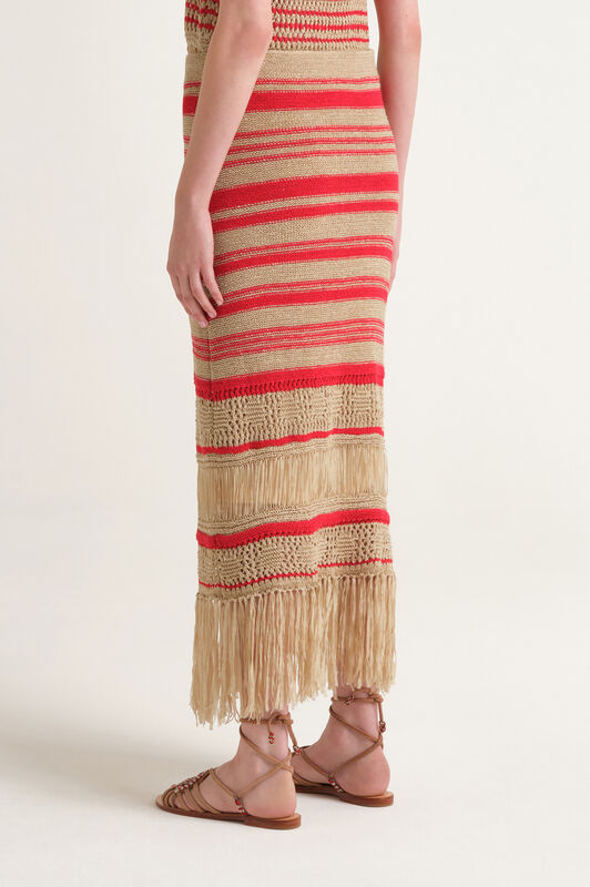 Malìparmi KNIT TAPE SKIRT Natural JG667678214 Malìparmi KNIT TAPE SKIRT Natural JG667678214