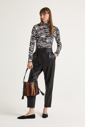 Maliparmi PANTALONE ECO LEATHER LOOK Nero JH805050659