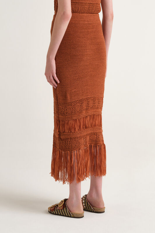 Malìparmi KNIT TAPE SKIRT Peach JG667678214 Malìparmi KNIT TAPE SKIRT Peach JG667678214