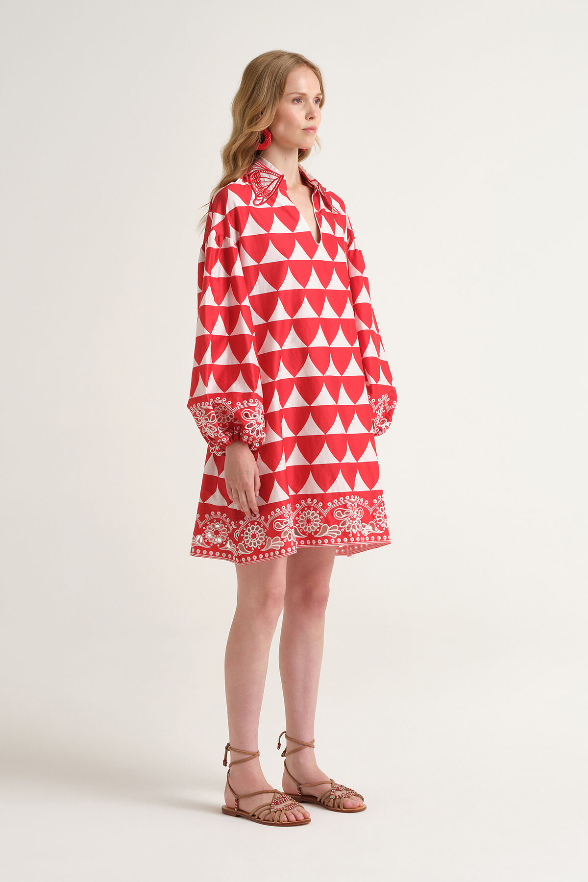 Malìparmi OPTICAL BRODERIE DRESS Red JF669415216