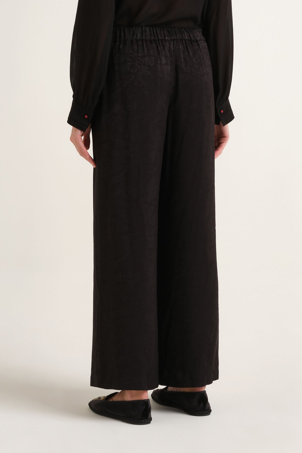 Maliparmi DAMASK JACQUARD TROUSER Black JH805350684