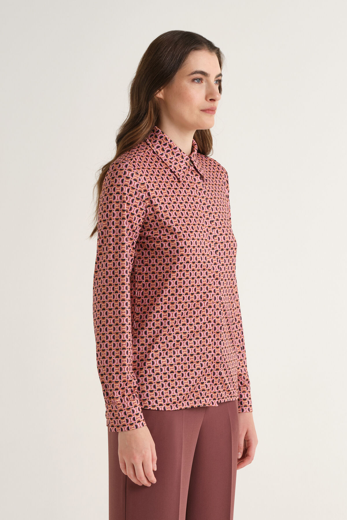 Maliparmi MICRO PRINT JERSEY SHIRT Pink JM556470654 Maliparmi MICRO PRINT JERSEY SHIRT Pink JM556470654