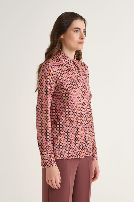 Maliparmi MICRO PRINT JERSEY SHIRT Pink JM556470654 Maliparmi MICRO PRINT JERSEY SHIRT Pink JM556470654