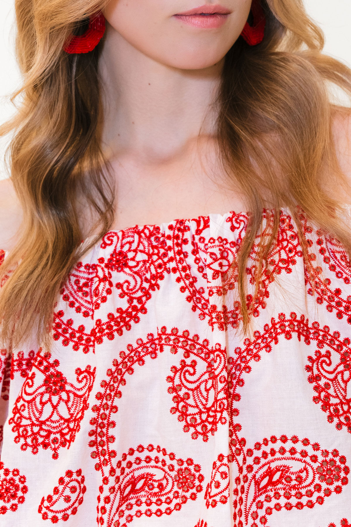 Malìparmi BRODERIE ANGLAISE SHIRT Red JM557715218