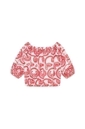 Malìparmi BRODERIE ANGLAISE SHIRT Red JM557715218