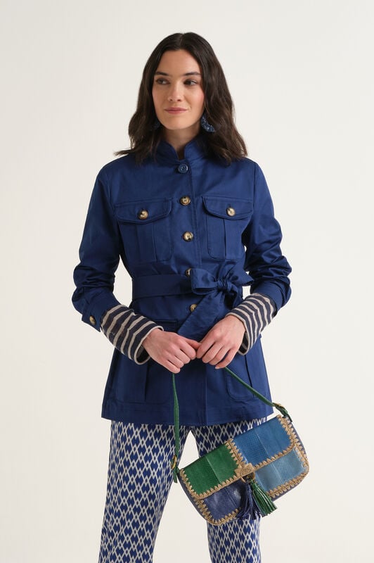 Malìparmi STRETCH COTTON PADDED COAT NavyBlue JA535910212 Malìparmi STRETCH COTTON PADDED COAT NavyBlue JA535910212