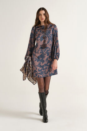 Maliparmi SWEET FOLIAGE DRESS Blue JF680750688 Maliparmi SWEET FOLIAGE DRESS Blue JF680750688