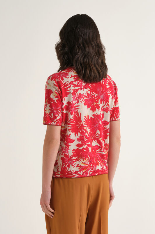 Malìparmi COTTON PRINTED T-SHIRT Red JK029378215
