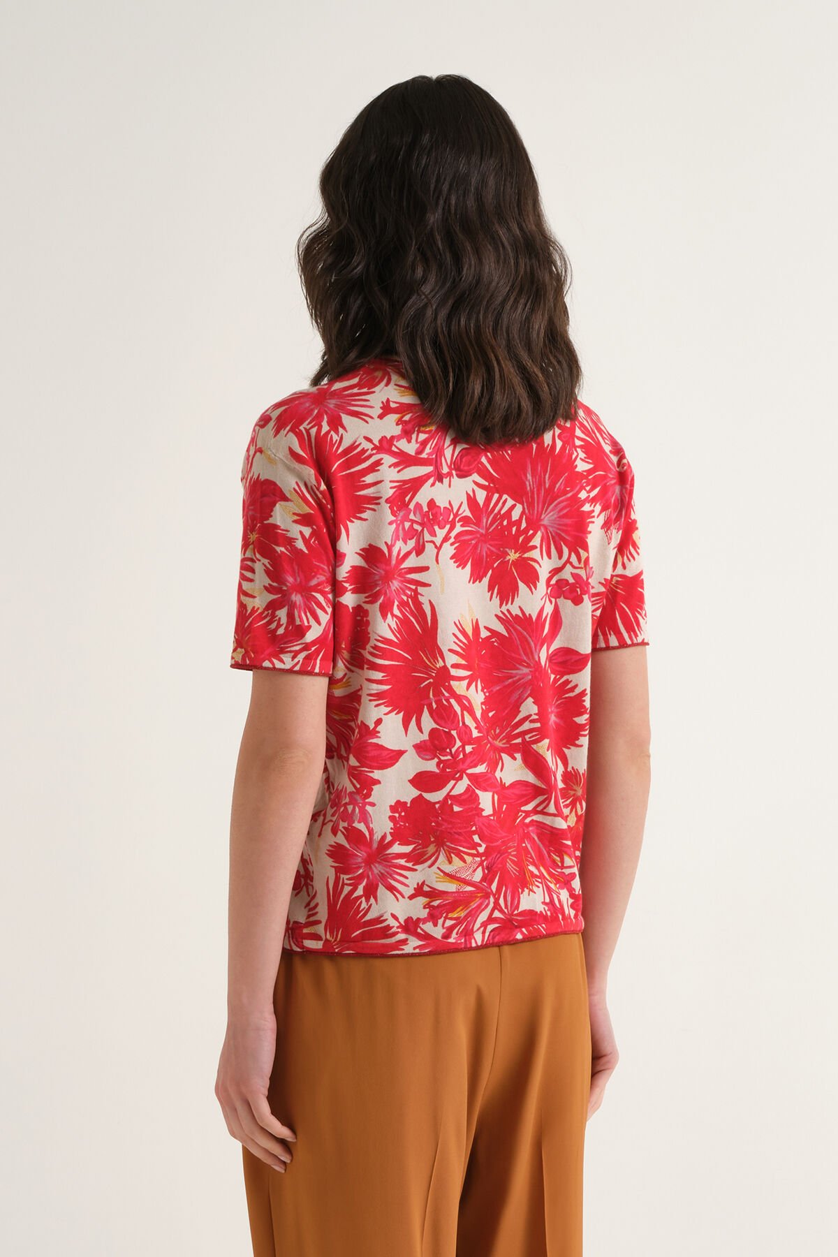 Malìparmi COTTON PRINTED T-SHIRT Red JK029378215