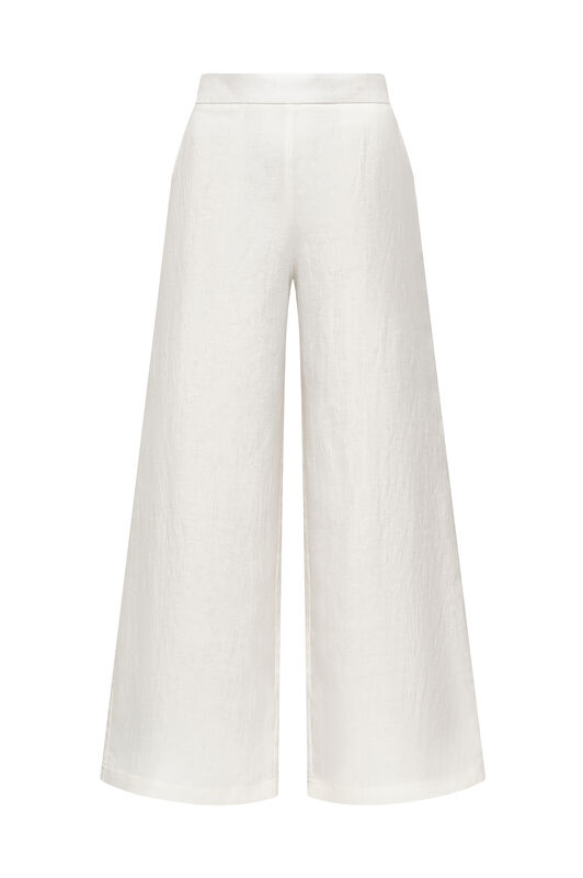 Malìparmi LINEN JACQUARD PANTALÓN Blanco Natural JH805340102