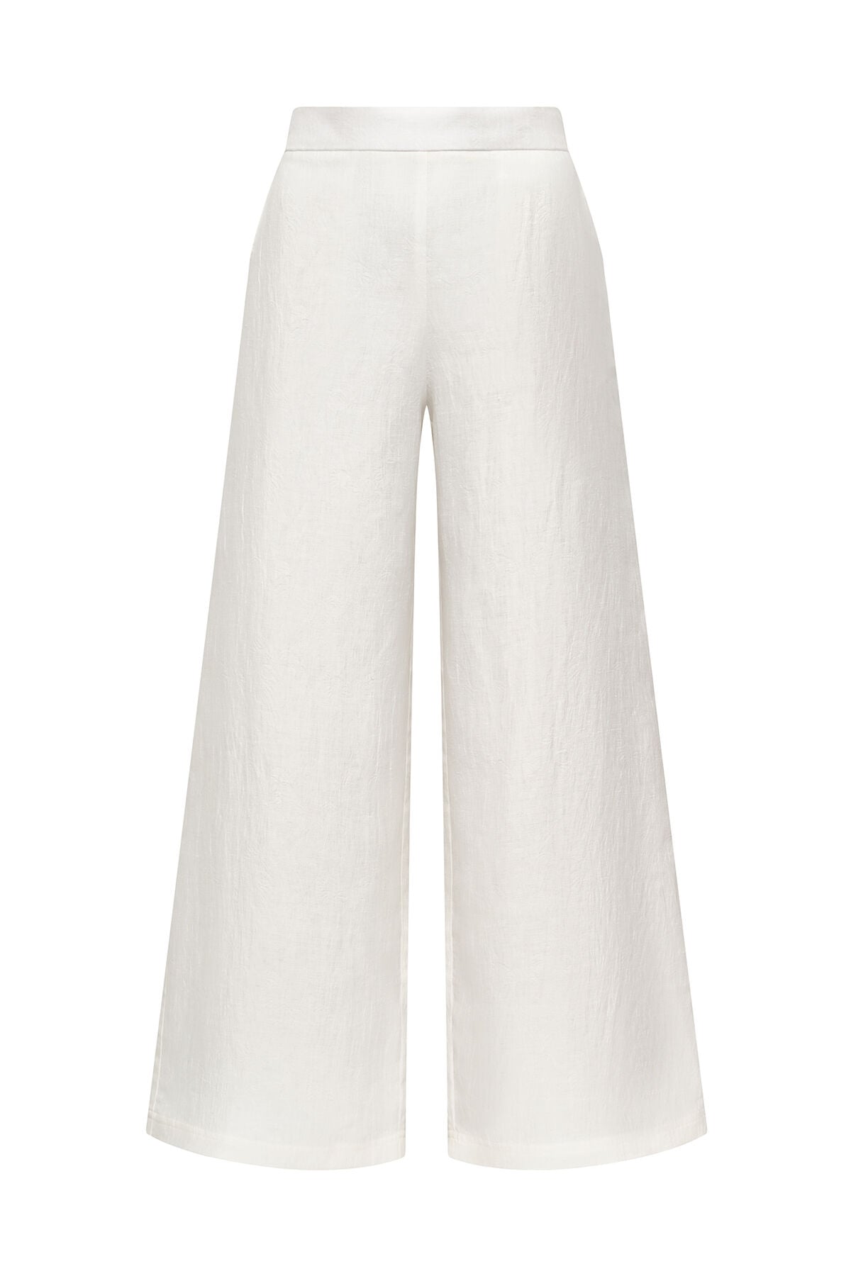 Malìparmi LINEN JACQUARD PANTALÓN Blanco Natural JH805340102
