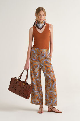 Malìparmi COLLECTION PRINT TROUSERS Leather JH807631027