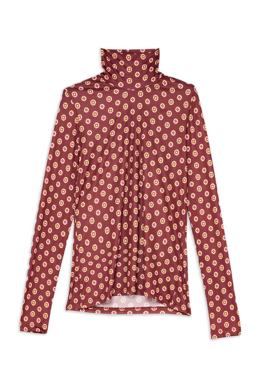 Maliparmi PRINT JERSEY T-SHIRT Bordeaux JK025570654