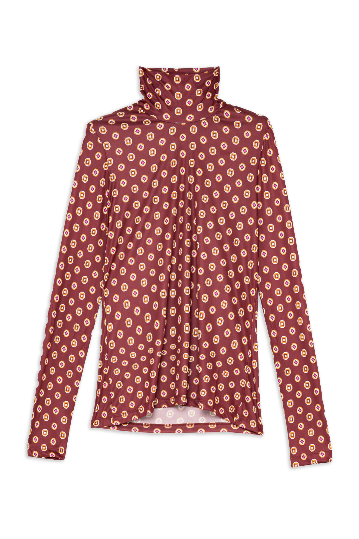 Maliparmi PRINT JERSEY T-SHIRT Bordeaux JK025570654