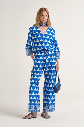 Malìparmi OPTICAL BRODERIE HOSE Blau JH807315216