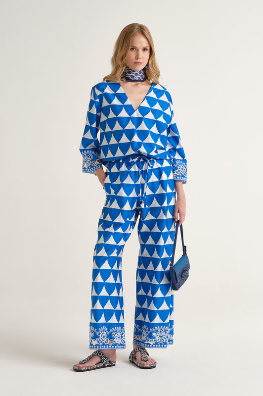 Malìparmi OPTICAL BRODERIE HOSE Blau JH807315216