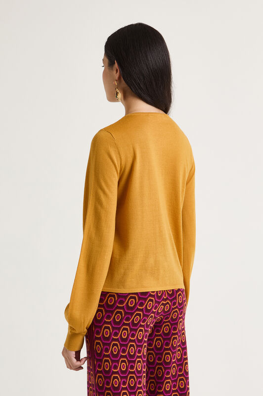 Maliparmi NEW MERINOS BLEND CARDIGAN Mustard JN369778199
